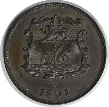 1891 H British North Borneo 1/2 Cent KM1 AU Uncertified #414
