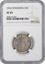 1916 Standing Liberty Silver Quarter EF45 NGC