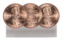 2012 Both P & D BU Lincoln Cent 50-Coin Rolls
