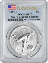 2022-P Negro Leagues Baseball Commemorative Silver Dollar MS70 First Strike PCGS