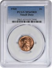 1960 Lincoln Cent Small Date MS65RD PCGS