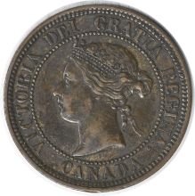 1876 H Canada 1 Cent KM7 EF Uncertified