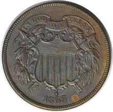 1865 Two Cent Piece MS63 Uncertified #331