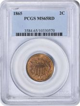 1865 Two Cent Piece MS65RD PCGS