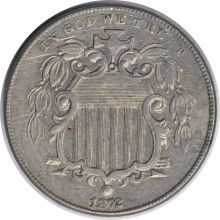 1872 Shield Nickel DDO FS-101 AU Uncertified #107
