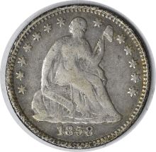 1858 Liberty Seated Silver Half Dime Inverted Date FS-302 F Uncertified #153