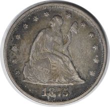 1875 Twenty Cent Silver Piece Choice VF Uncertified #213
