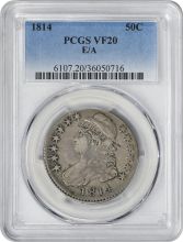1814 Bust Silver Half Dollar E/A VF20 PCGS