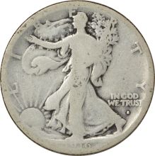 1916-S Walking Liberty Silver Half Dollar AG Uncertified