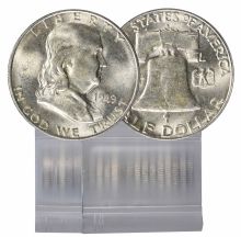 1949-S BU Franklin Half Dollar 20-Coin Roll