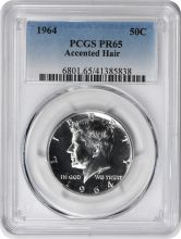1964 Kennedy Silver Half Dollar Accented Hair PR65 PCGS