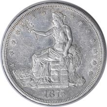 1875-S Trade Silver Dollar AU Uncertified #936