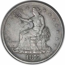 1875-S Trade Silver Dollar EF Uncertified #1245