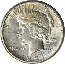 1921 Peace Silver Dollar AU58 Uncertified #1244