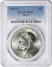 1972-S Eisenhower Dollar MS67 Silver PCGS