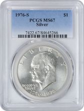 1976-S Eisenhower Dollar MS67 Silver PCGS