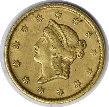 1851 $1 Gold Type 1 EF Uncertified #1235