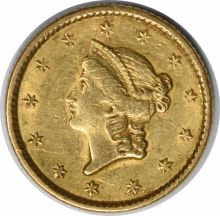 1853 $1 Gold Type 1 AU Uncertified #1159