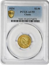 1834 $2.50 Gold Classic Head AU55 PCGS