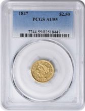 1847 $2.50 Gold Liberty Head AU55 PCGS