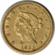 1853 $2.50 Gold Liberty Head EF Uncertified #124