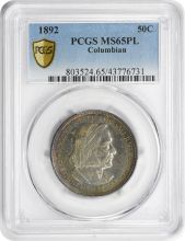 Columbian Commemorative Silver Half Dollar 1892 MS65PL PCGS