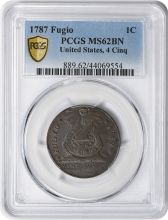 1787 Fugio Cent United States 4 Cinq MS62BN PCGS