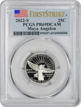 2022-S Maya Angelou American Women Washington Quarter PR69DCAM First Strike PCGS