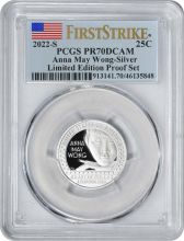 2022-S Anna May Wong American Women Washington Silver Quarter Limited Edition Proof Set PR70DCAM First Strike PCGS