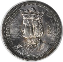 1893 Isabella Commemorative Silver Quarter MS60 Uncertified #316
