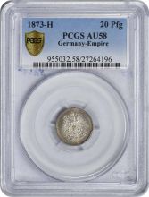 1873-H Germany Empire 20 Pfennig AU58 PCGS