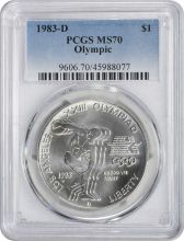 1983-D Olympic Commemorative Silver Dollar MS70 PCGS