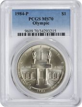 1984-P Olympic Commemorative Silver Dollar MS70 PCGS