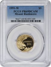 1991-W Mount Rushmore Commemorative $5 Gold PR69DCAM PCGS