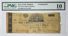 1810's $10 Bank of Hudson Contemporary Counterfeit VG10 PMG