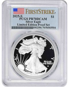 2025-S $1 American Silver Eagle Limited Edition Proof Set PR70DCAM First Strike PCGS
