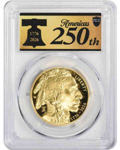 2026-W $50 American Gold Buffalo Liberty Bell 250 Privy PR70DCAM First Strike PCGS