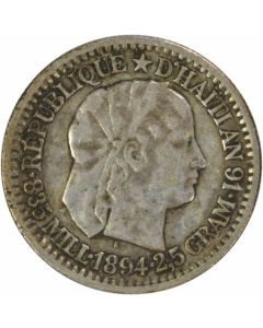 1894 Haiti 10 Centimes KM44 EF Uncertified