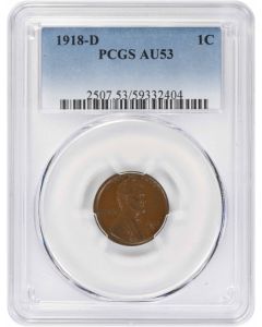 1918-D Lincoln Cent AU53 PCGS