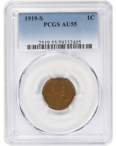 1919-S Lincoln Cent AU55 PCGS