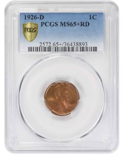 1926-D Lincoln Cent MS65+RD PCGS