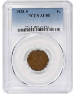 1928-S Lincoln Cent AU58 PCGS