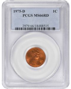 1975-D Lincoln Cent MS66RD PCGS