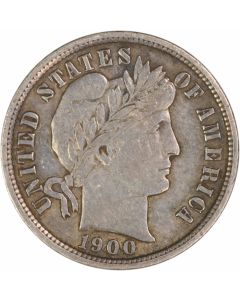 1900-S Barber Silver Dime Choice EF Uncertified #300