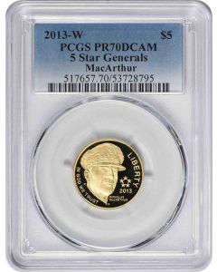 2013-W 5-Star Generals Commemorative $5 Gold PR70DCAM PCGS