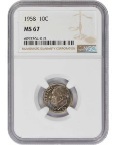 1958 Roosevelt Silver Dime MS67 NGC