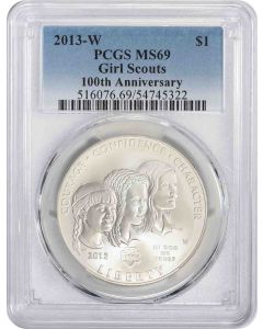 2013-W Girl Scouts Commemorative Silver Dollar MS69 PCGS