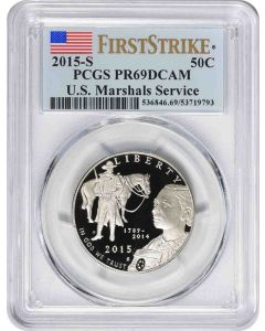 2015-S U.S. Marshals Service Commemorative Half Dollar PR69DCAM First Strike PCGS