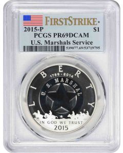 2015-P U.S. Marshals Service Commemorative Silver Dollar PR69DCAM First Strike PCGS