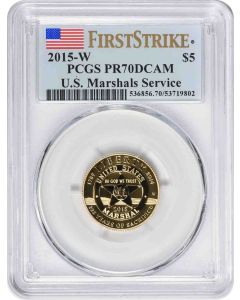 2015-W U.S. Marshals Service Commemorative $5 Gold PR70DCAM First Strike PCGS